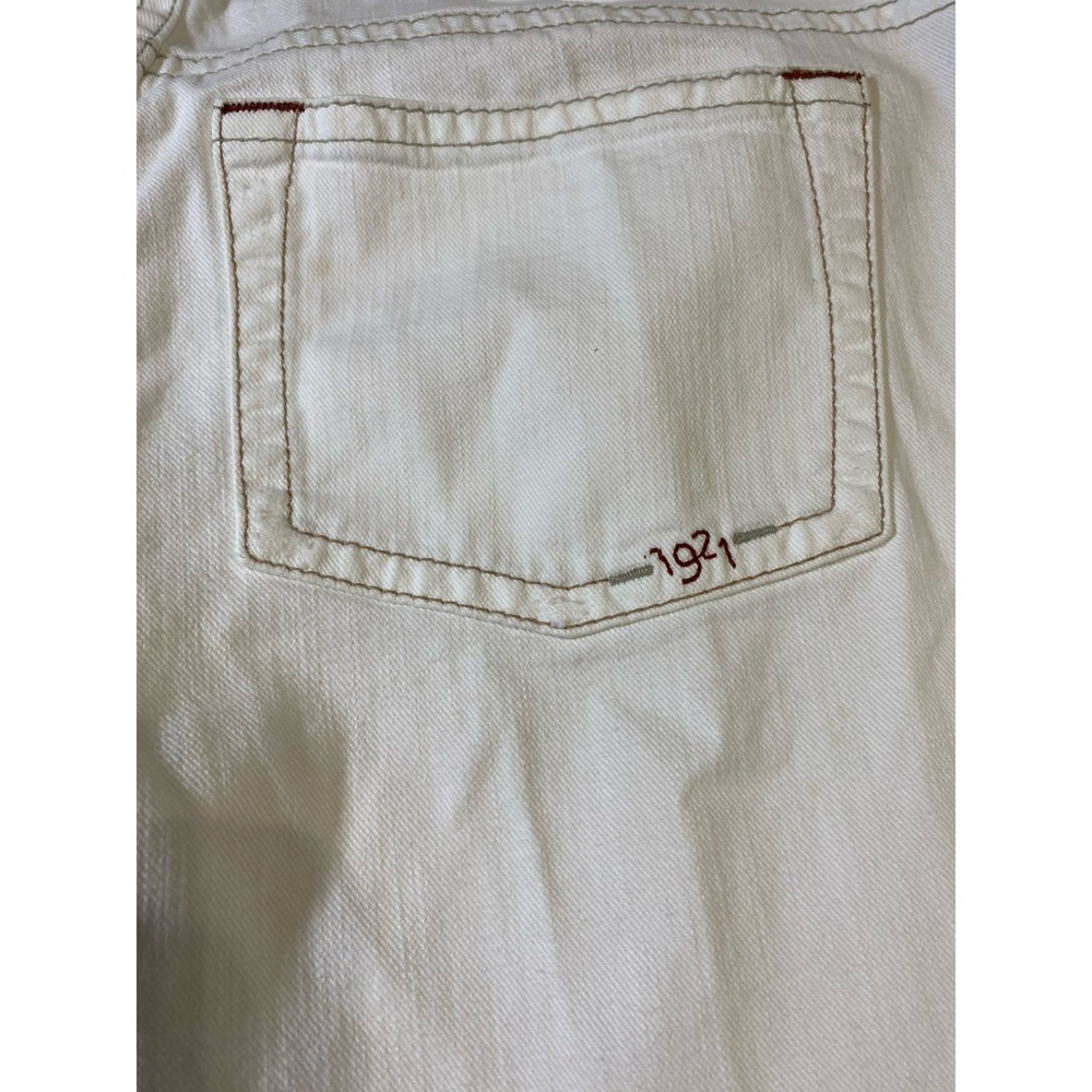 1921 Handcrafted Denim White Flare Jeans Western Glove Works Heavy Stitch 31x28 - Picture 7 of 12